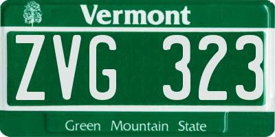 VT license plate ZVG323