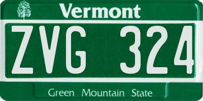 VT license plate ZVG324