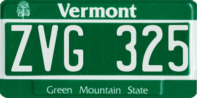 VT license plate ZVG325