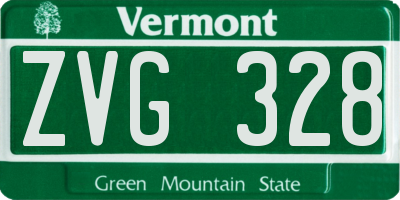 VT license plate ZVG328