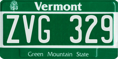 VT license plate ZVG329