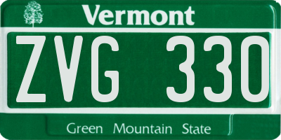 VT license plate ZVG330
