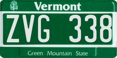 VT license plate ZVG338
