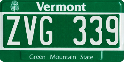 VT license plate ZVG339