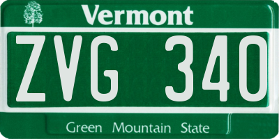 VT license plate ZVG340