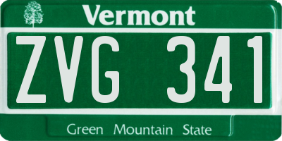 VT license plate ZVG341