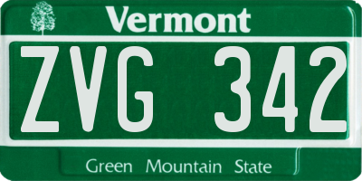 VT license plate ZVG342