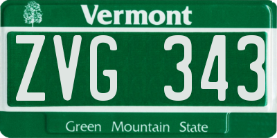 VT license plate ZVG343