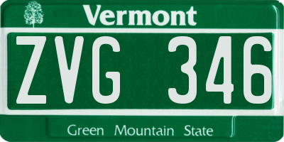 VT license plate ZVG346