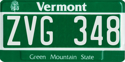 VT license plate ZVG348