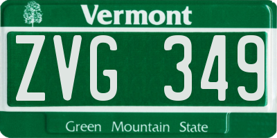 VT license plate ZVG349