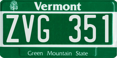 VT license plate ZVG351