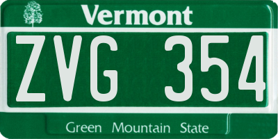 VT license plate ZVG354