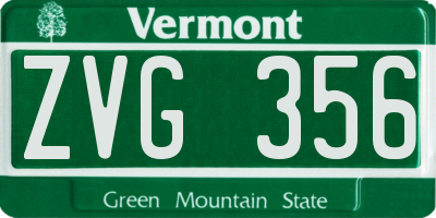 VT license plate ZVG356