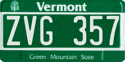 VT license plate ZVG357