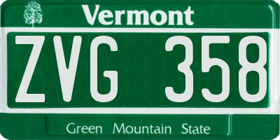 VT license plate ZVG358