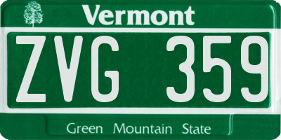 VT license plate ZVG359