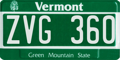 VT license plate ZVG360