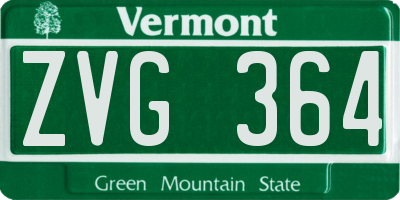 VT license plate ZVG364