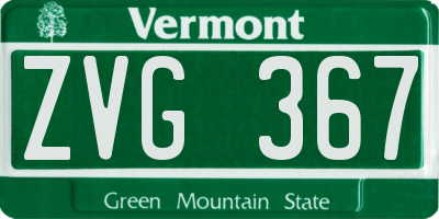 VT license plate ZVG367