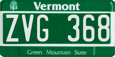 VT license plate ZVG368