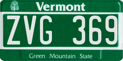 VT license plate ZVG369