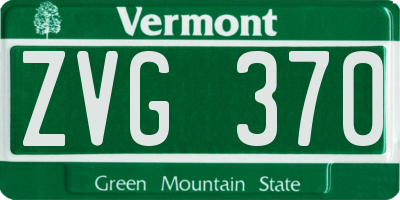 VT license plate ZVG370