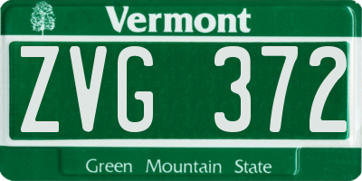 VT license plate ZVG372
