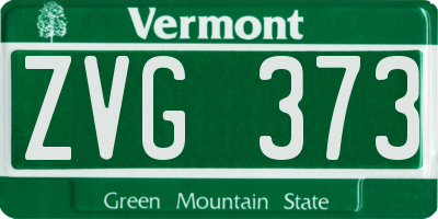 VT license plate ZVG373
