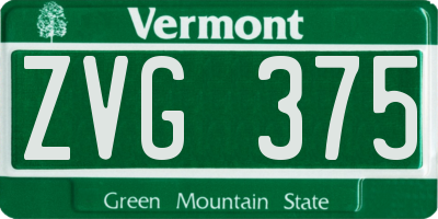 VT license plate ZVG375
