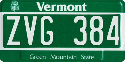 VT license plate ZVG384