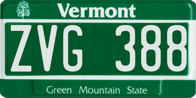 VT license plate ZVG388