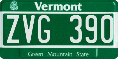 VT license plate ZVG390