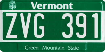 VT license plate ZVG391