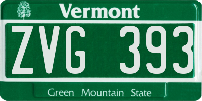 VT license plate ZVG393