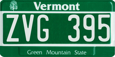 VT license plate ZVG395