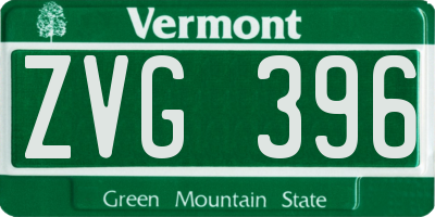 VT license plate ZVG396