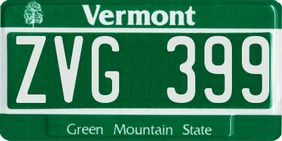 VT license plate ZVG399