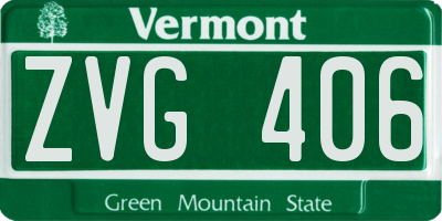VT license plate ZVG406
