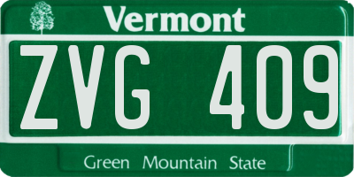 VT license plate ZVG409