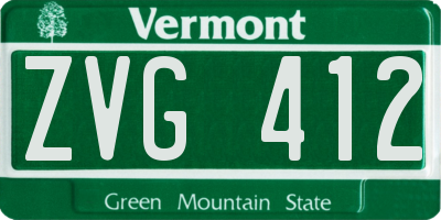 VT license plate ZVG412