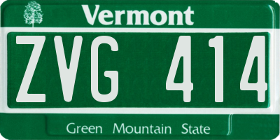 VT license plate ZVG414