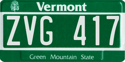 VT license plate ZVG417