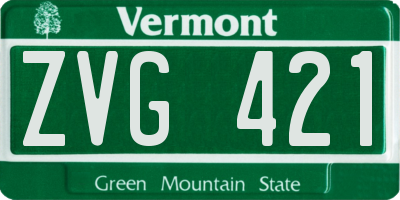 VT license plate ZVG421