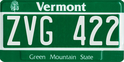 VT license plate ZVG422