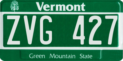 VT license plate ZVG427