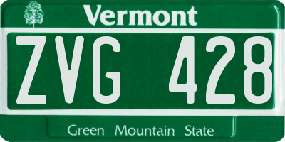 VT license plate ZVG428