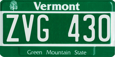 VT license plate ZVG430