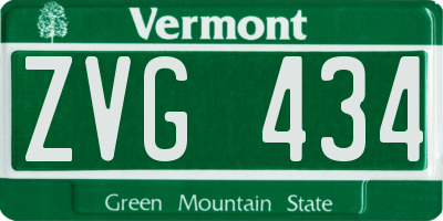 VT license plate ZVG434