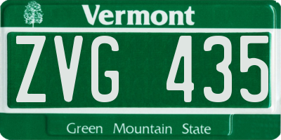 VT license plate ZVG435